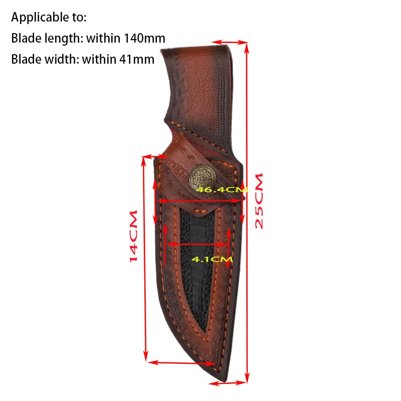 25cm New Cowhide Leather Case Cover Universal Straight Blade Knifes Holder DIY Knife Accessories Supplies for Fixed Blade Knife