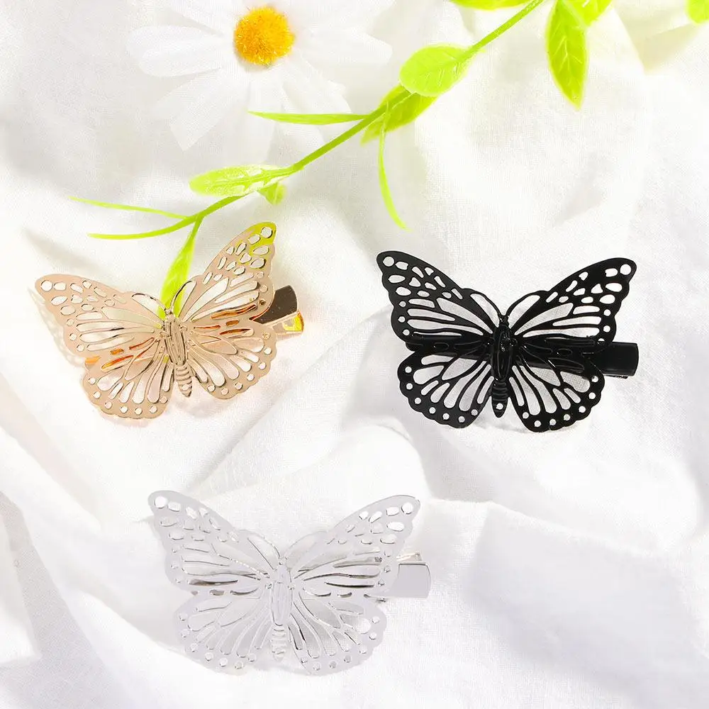 Fashion Gold Girls Women Hair Clips Metal Butterfly Shape Hairpins Hair Accessories