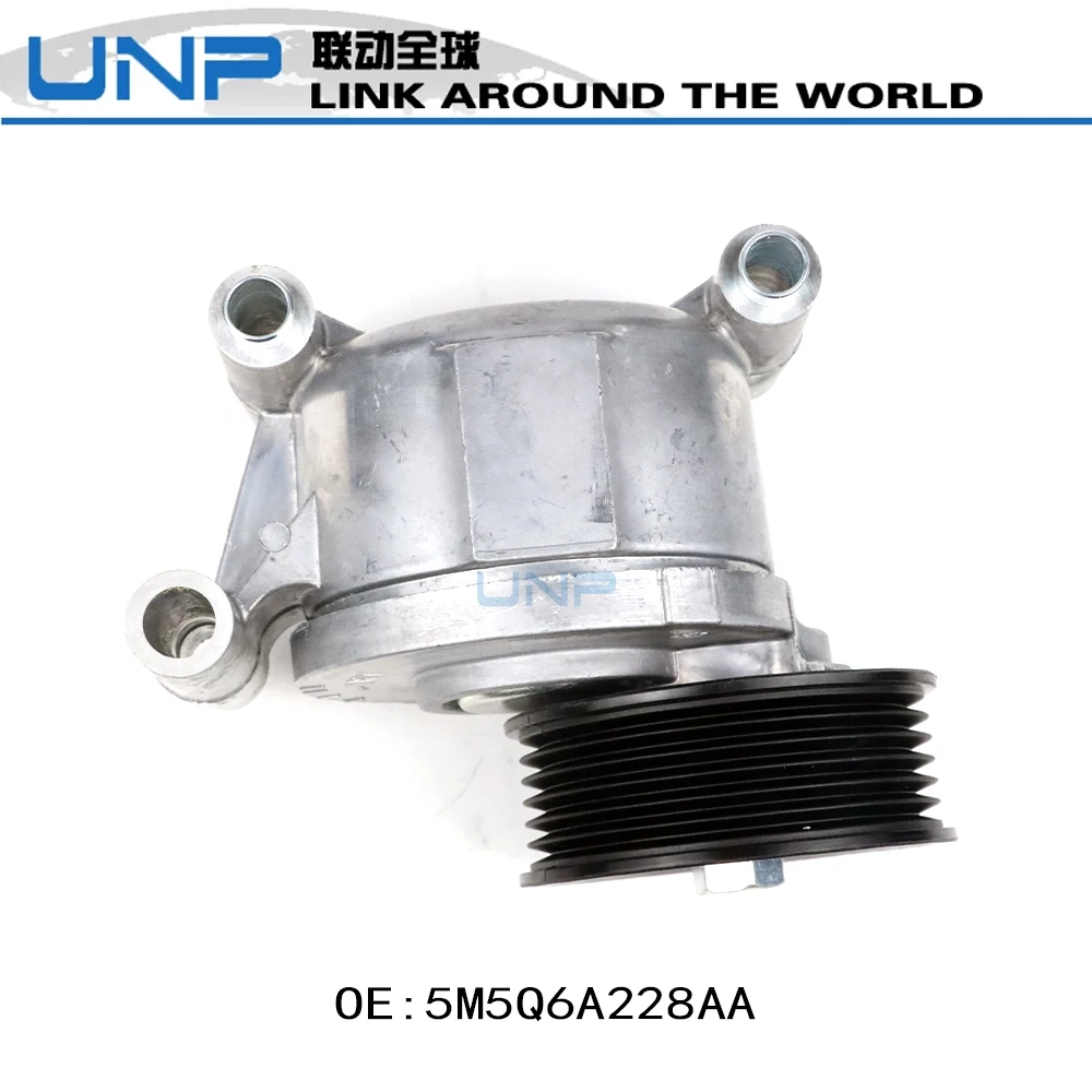 5M5Q6A228AA Drive Belt Tensioner Pulley for FORD C-MAX FOCUS MAZDA 3 5 VOLVO C30 S40 V50 1.8 2.0 2003-2014, LF5015980A 1251661