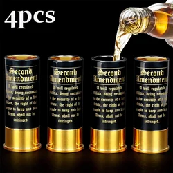 4pcs/Set Plastic 3.4x1.3inch 2nd Amendment 12 Gauge Shot Glass, Patriotic Amendment Shot Glasses,Great Gift for Dad And Brother