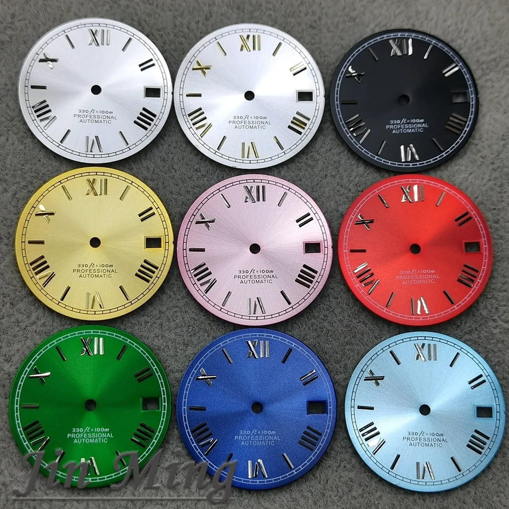 Hochwertiges 28,5 mm großes NH35-Zifferblatt mit römischen Ziffern, geeignet für NH35 NH36 Uhrwerk, Herrenuhr-Zubehör
