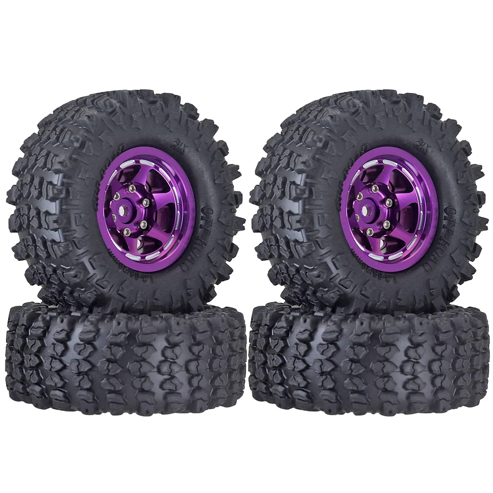 Pneumatico per cerchione Beadlock da 1,3 pollici in lega di alluminio Ajrc per 1/24 Fms24 Axial Scx24 1/18 Traxxas Trx4m Trx4-m Rc Crawler Car Tire