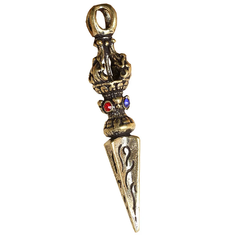 1 pièce, nouveau pendentif artisanal vintage religieux en forme de pilon de prière, artisanat du Népal, pilon Vajra en cuivre