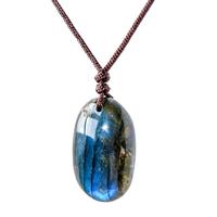 Natural Labradorite Pendant Necklaces Labradorite Necklace Energy Necklaces Healing Crystal Necklace Stones Ornament Home Decor