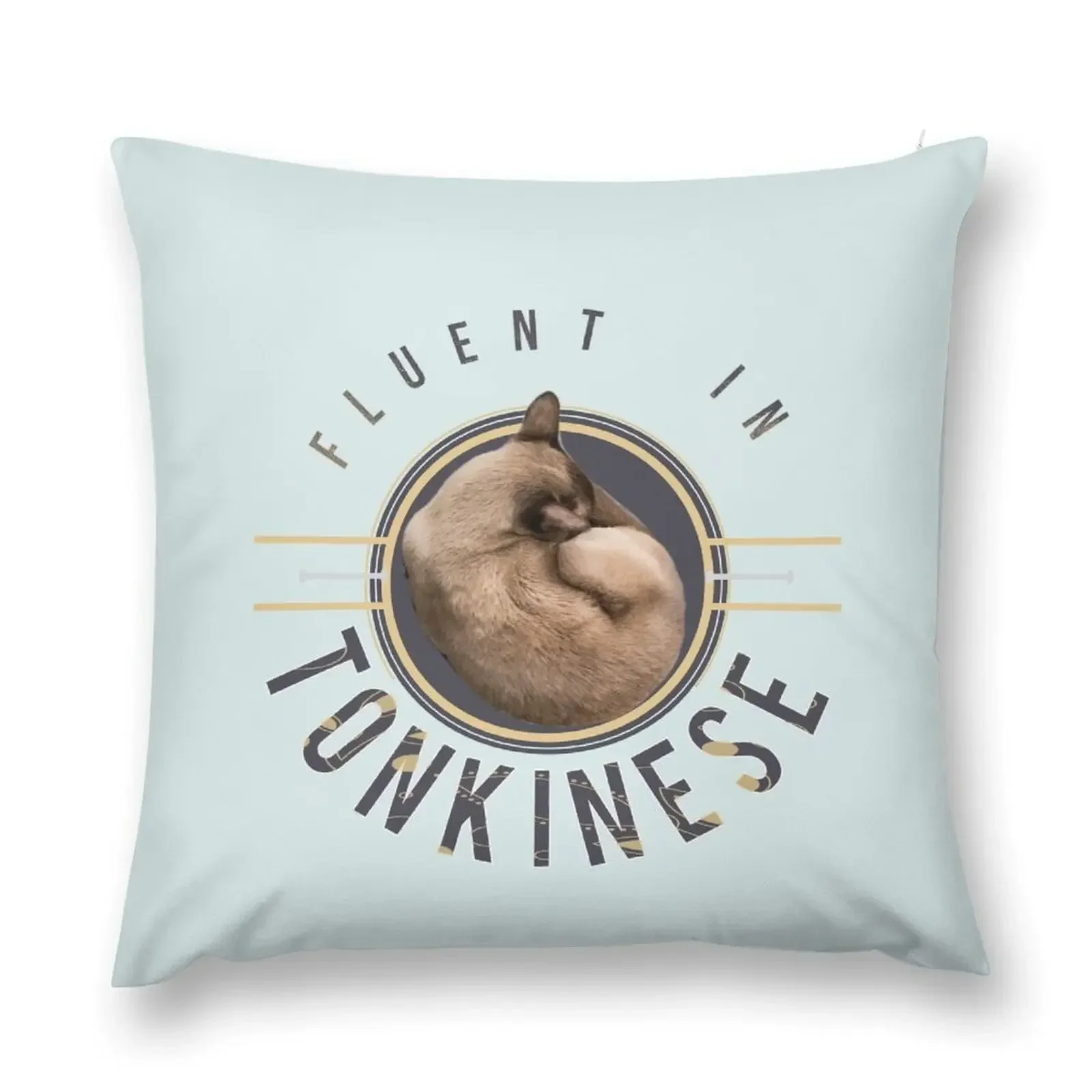 

Fluent in Tonkinese curled up Throw Pillow Luxury Living Room Decorative Cushions Bed pillowcases Christmas Covers pillow