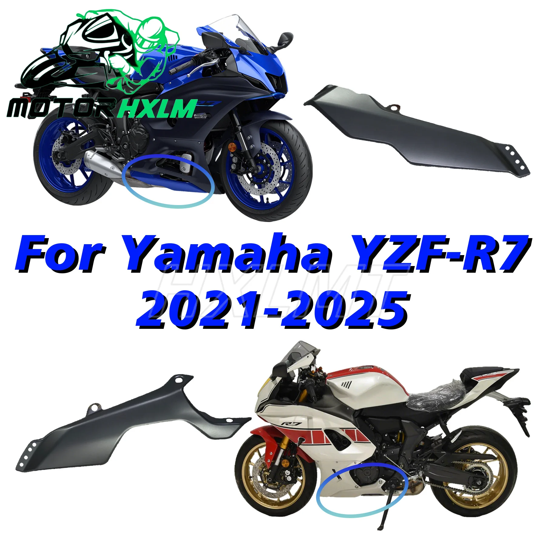 

For Yamaha R7 2021-2025 and Full Fairing Kit full All Shiny Black ABS Injection Customize Motorcycle Cowling Accessories new