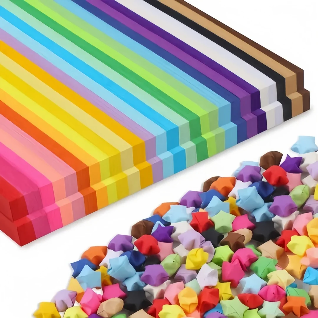 27 Farben 540 Blatt Kombinationsset Doppelseitige Bunte Glückssterne Origami-Streifen DIY Handwerk Kreativität Feiertagsgeschenk – Detail 8