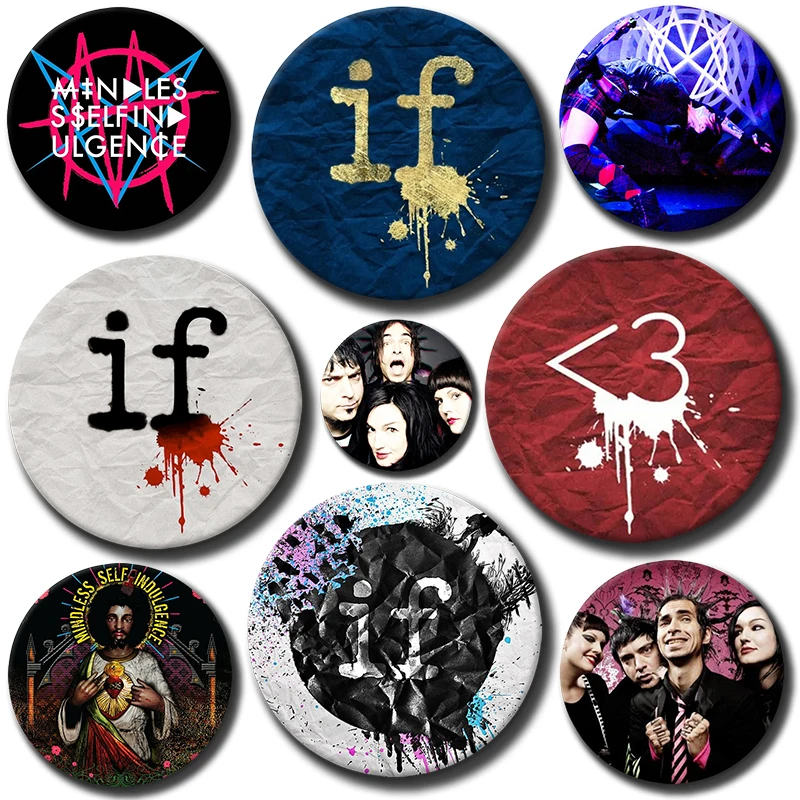 

58mm Famous American Electronic Punk Band Makeup Mirror Portable Pocket Mini Mirror Custom LOGO Souvenir Wedding Bridesmaid Gift