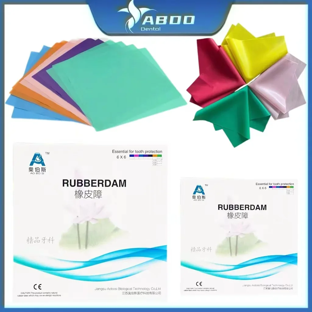 1szt Wysokiej jakości dentystyczna niesterylna zapora z naturalnej gumy lateksowej Nnti-allergy 52szt 5" x 5" / 36szt 6" x 6" Materiały do pielęgnacji jamy ustnej