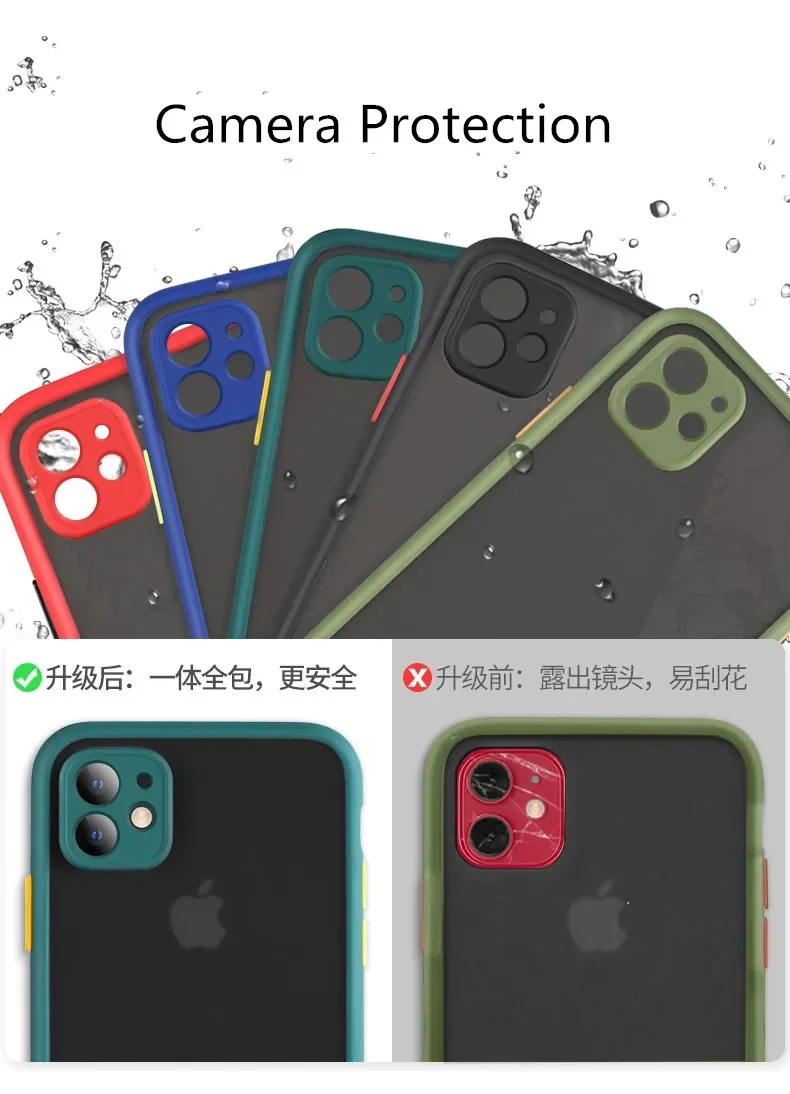 Soft TPU Bumper Phone Case For iPhone 15 14 13 12 Mini 11 Pro XS Max XR X 8 7 Plus SE 2022 2020 Plastic Matte Back Cover