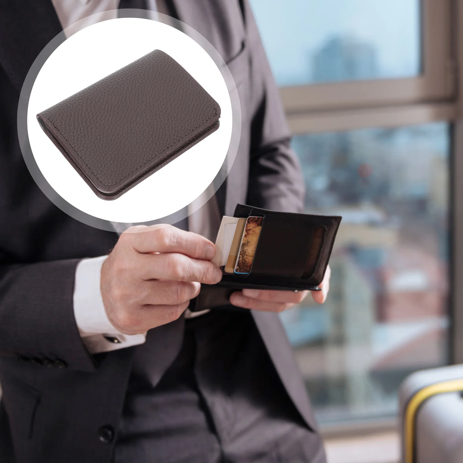 

Small Wallet Men Slim Bifold PU Short Wallet Coin Purse Money Holder Business Card Credit Card Organizer