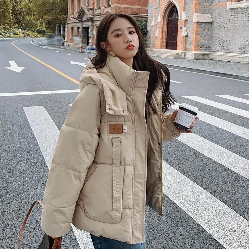 Hoodie Jacket Large Beige Padded Women's Cotton Coat Quilted Lady Parka Hot Cheap Modern Youthful Offers New in Outerwears Thick