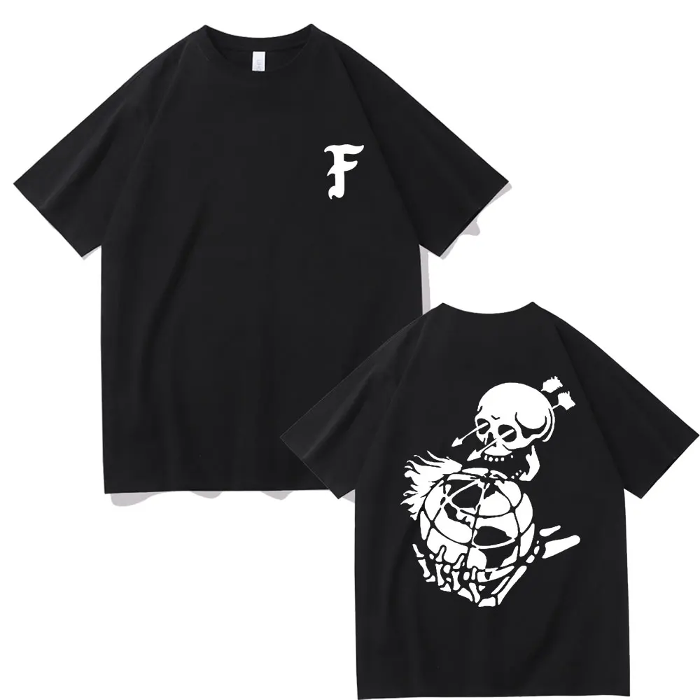 

Forward Observations Group T Shirts Gothic Skeleton Graphic T-shirt Men's Casual Oversized Tshirt Male Vinatge Rock Streetwear