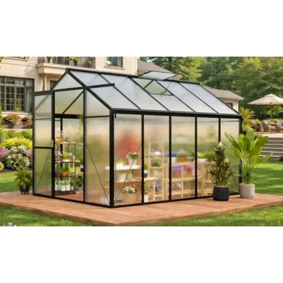 House, Feet House for Outdoors, Walk-in House with Ground Nails and Vent Windows, Sliding Lockable Door, Polycarbonate Houses F