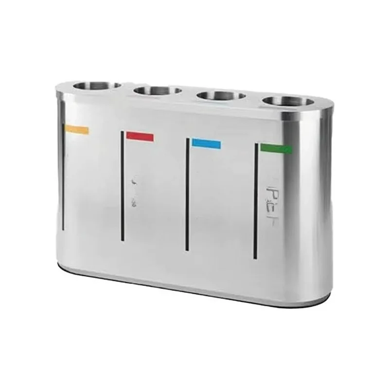 

Open commercial outdoor trash can 4 compartments indoor trash can stainless steel metal trash can stand