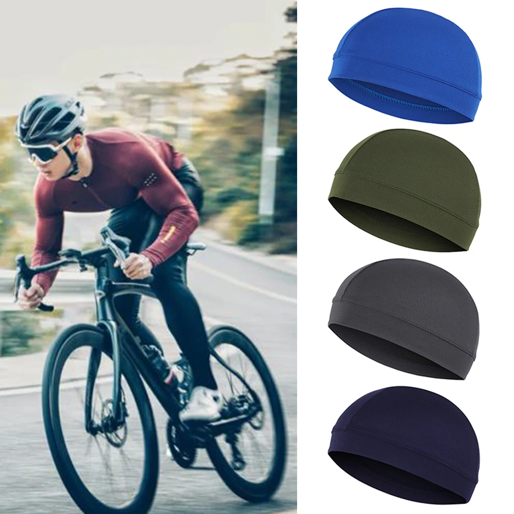 Unisex Cycling Cap Motorcycle Bike Hat Outdoor Mesh Breathable Quick Dry Cap Summer Anti-UV Windproof Liner Sports Inner Caps