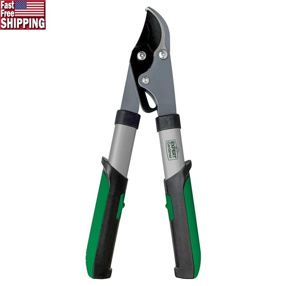 

15 Inch Compound Action Lopper Lightweight Steel Roller Hook Blade Ergonomic Non-Slip Grips Ideal Gardening and Landscaping