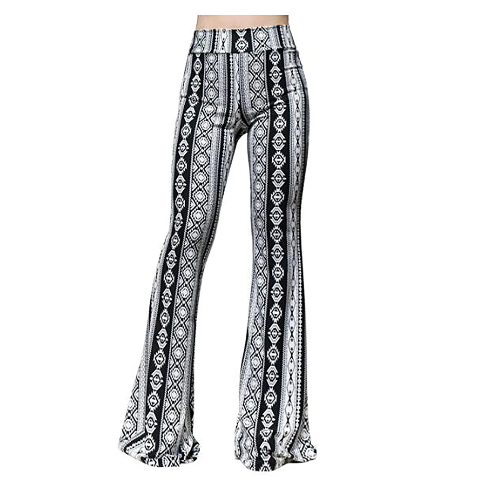 

Vintage Women Boho Retro Pants 2022 Floral Hippie High Waist Flare Wide Leg Fit Pants Trousers Bell Bottom Pants