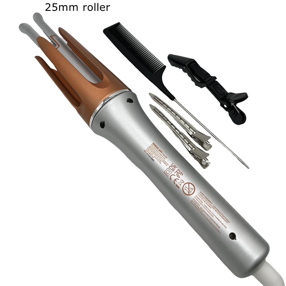 3 Stufen 25mm Goldenes Automatisches Lockenstab-Set für Große Locken, Damen-Haarstyling-Werkzeug, Großes Wellen-Salon-Zubehör