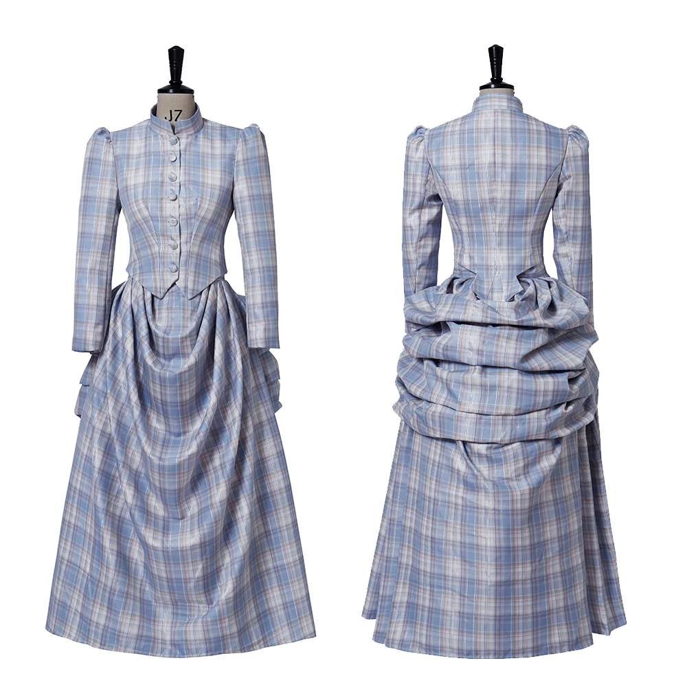 

Medieval Victorian Renaissance Plaid Dress Outfits Civil War Plaid Women Vintage Bustle Southern Belle Dress