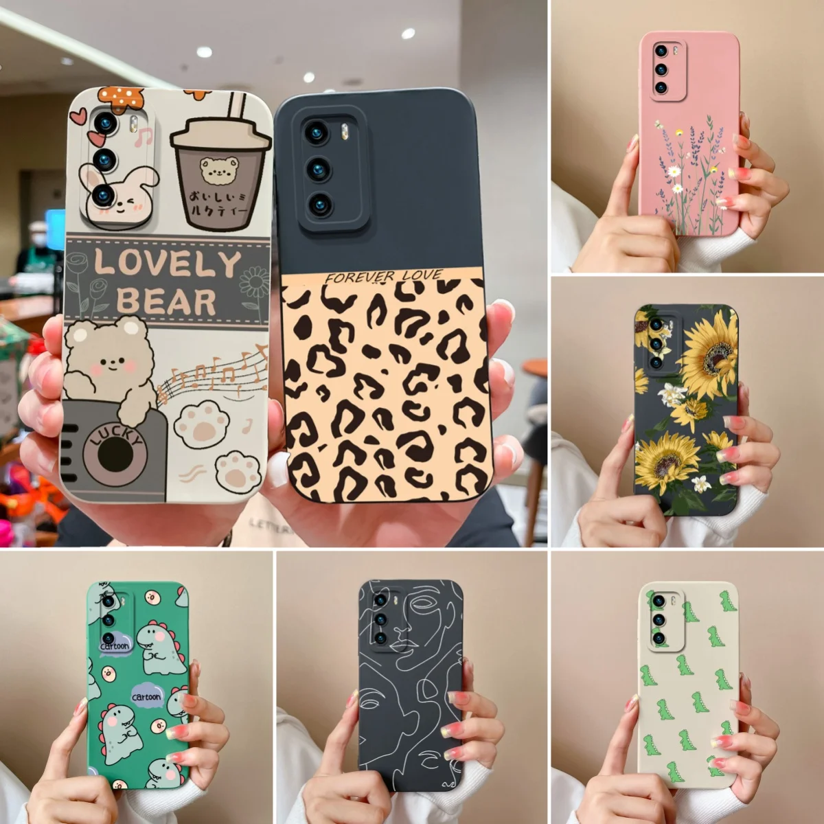 Hot Case For Huawei P40 Pro Multiple Patterns Soft Liquid Silicone Upgrade Full Protection Funda For HuaweiP40 P 40 P40Pro Cover