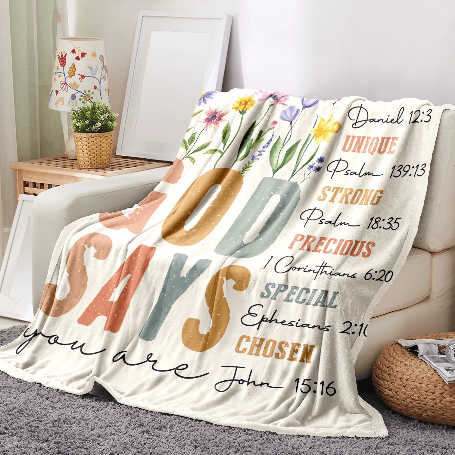 Christian Gifts for Women Birthday -Christian Blanket for Mom Sister Friend Girl, Baptism Confirmation Spiritual Gift for Her