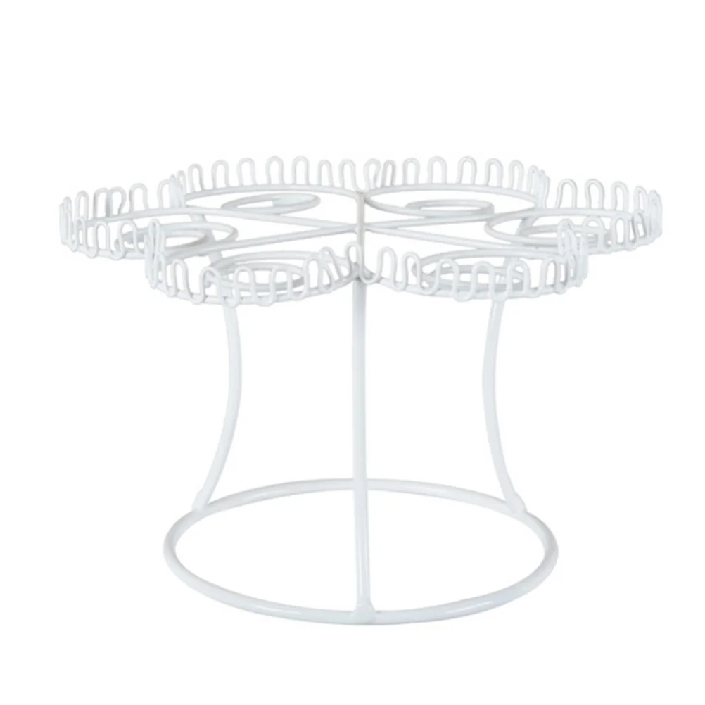 

Dessert Table Crispy Cone Display Rack European Style Ice Cream Metal Holding Round White Stand