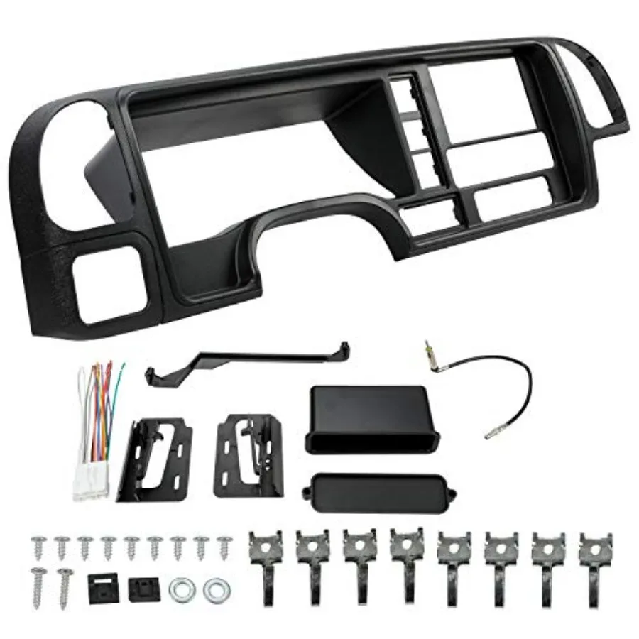 

Double Din Dash Panel Compatible with 1995-2002 GMC Sierra Chevy Silverado C/K Truck SUV Suburban full-size Center Console Cove