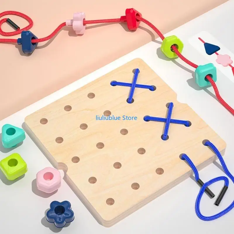 

Mushroom Toy Pegboard Puzzle Kid Fine Motor Skills Toy Lacing Beads for Toddler Educational Toy 62CF