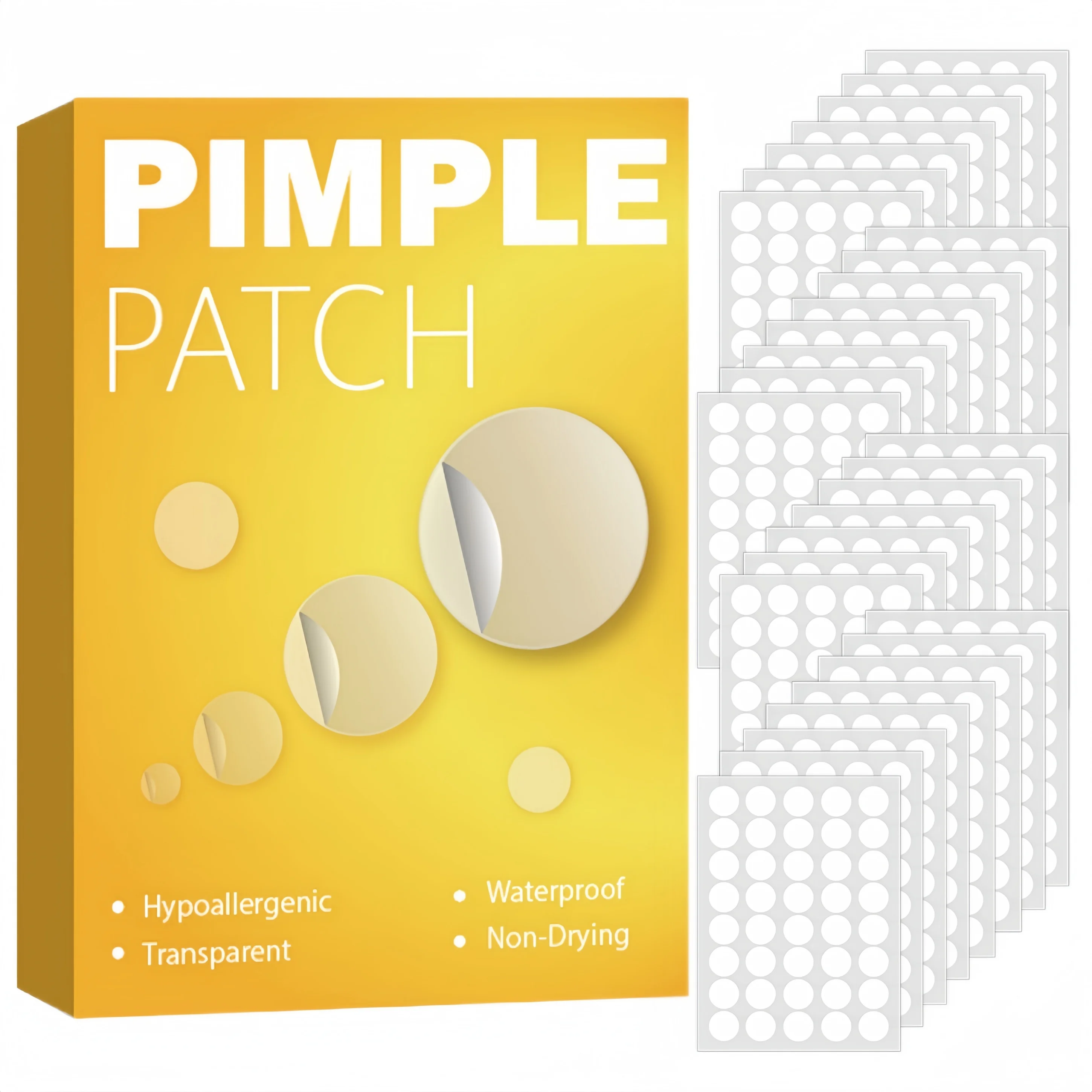 1200 قطعة من رقع حب الشباب المستديرة الغروانية المائية 400/800 قطعة من رقع حب الشباب الماصة، 360/720/1080 قطعة رقعة بقع ليلا ونهارا