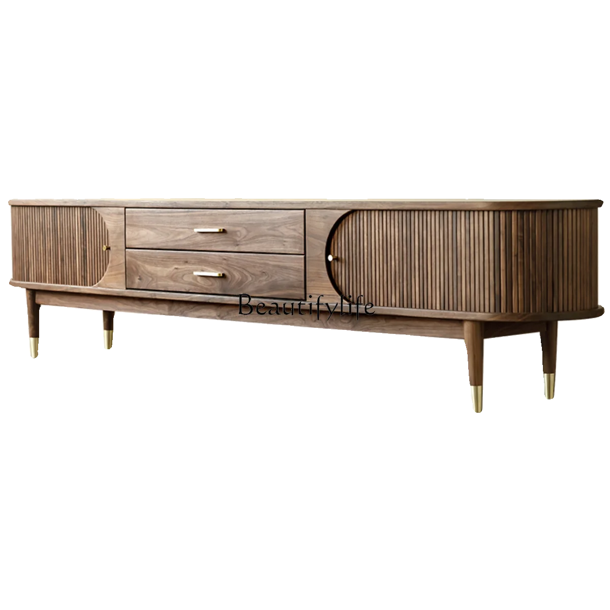 

North American black walnut TV cabinet All solid wood Italian simple floor cabinet