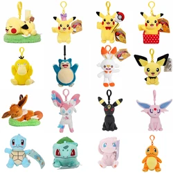 Pokemon Plush Pendant Pikachu Party Sylveon Umbreon Mew Pichu Scorbunny Snorlax Bulbasaur Psyduck Keychain Stuffed Toy Soft Doll