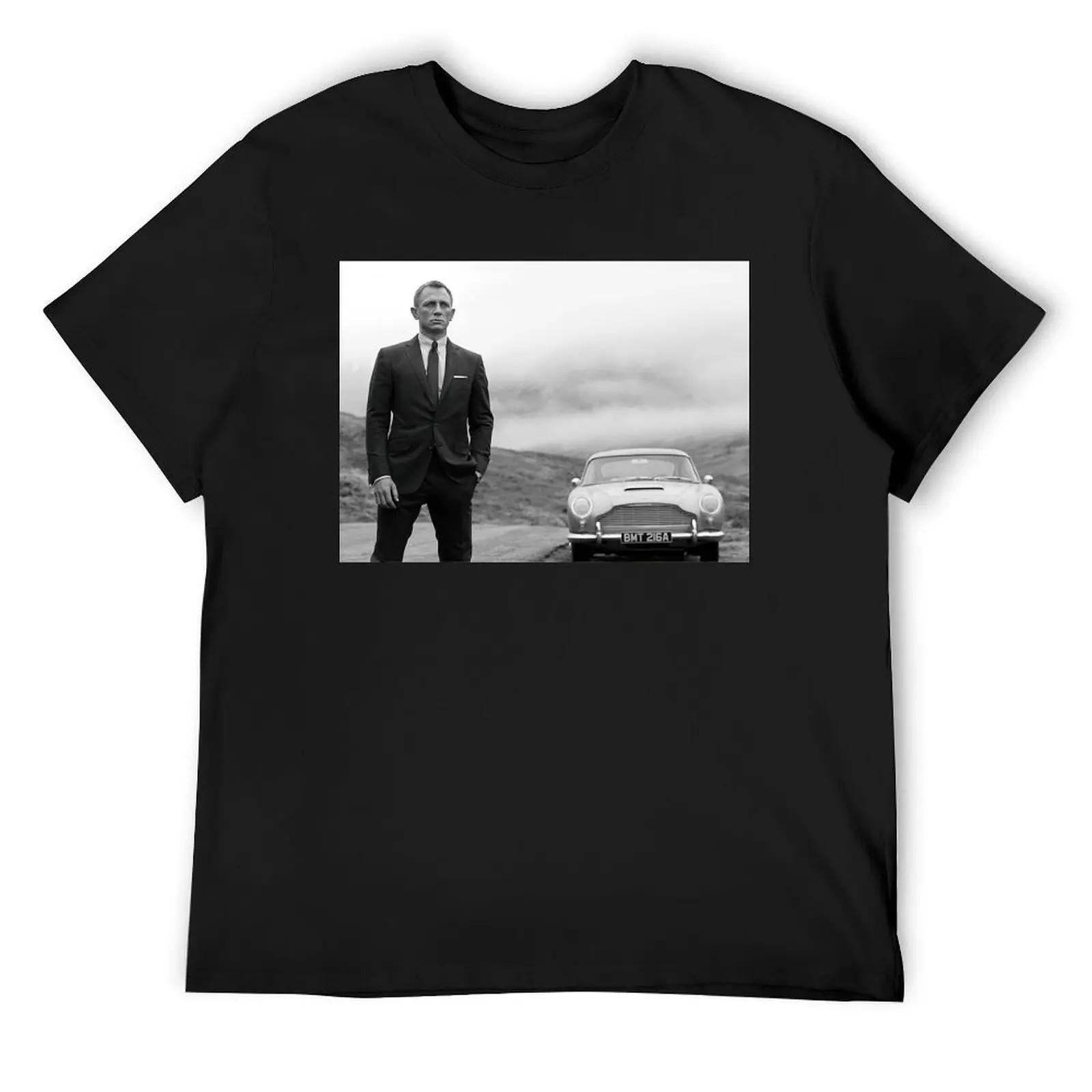 Daniel Craig, Black and White, Vintage Art T-Shirt anime designer shirts Blouse t shirts for men pack