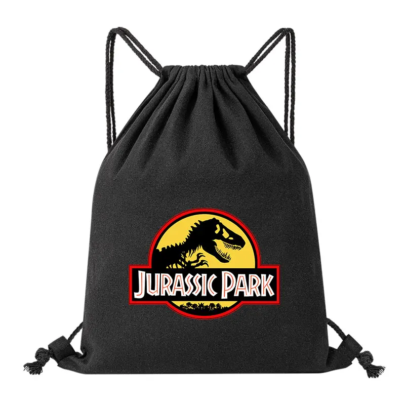 Jurassic Period Park Kids Drawstring Backpack teenager Student Portable Large Capacity Travel Bags boy canvas Shoulders Bag