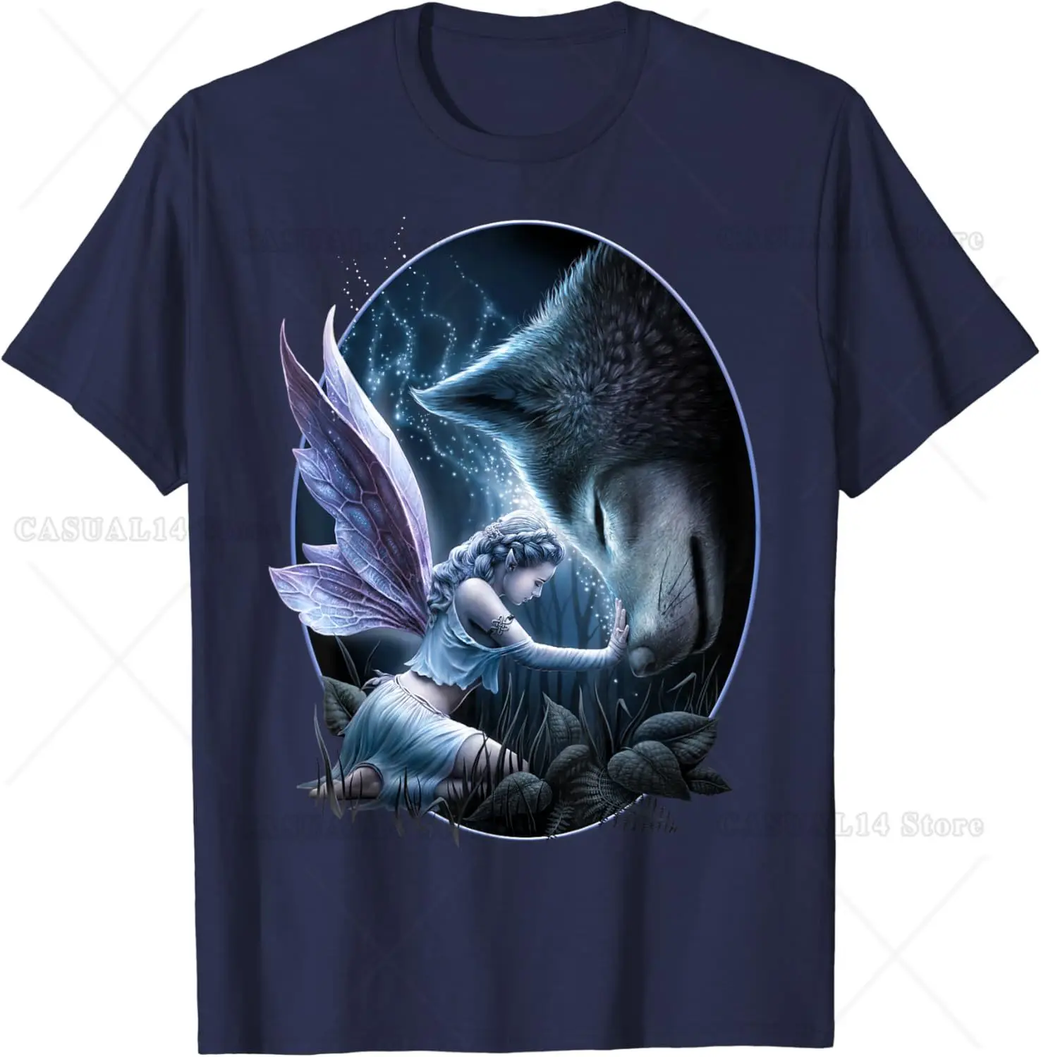 Spiral Original Sacred Bond Fairy and Wolf T-Shirt Graphic T Shirts Unisex Streetwear image 2