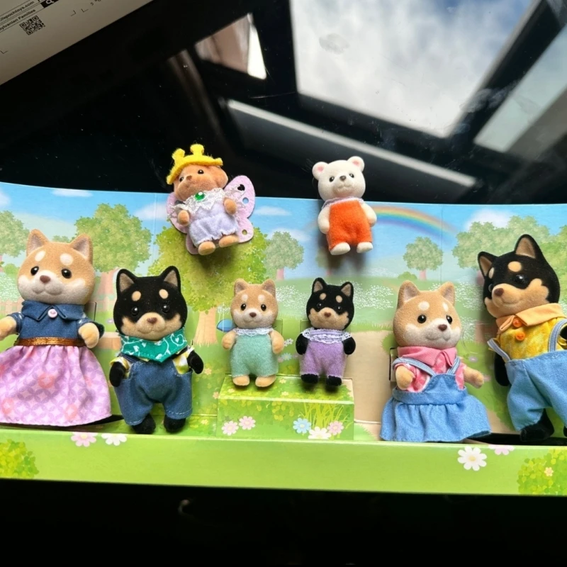 

Original Sylvanian Families Grove Family Doll House Shiba Inu Akita Inu Baby Xams Doll Flocking Doll Decoration Ornament Gifts