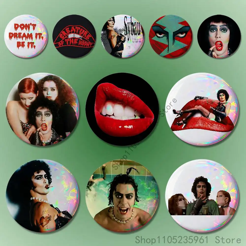 R-Rocky Horror P-Picture S-Show Pin Tinplate Round Brooch Cosplay Nijigen Otaku Culture Badges 58mm 44mm 32mm 75mm 25mm