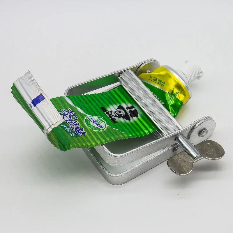 Stainless Steel Silver Toothpaste Squeezer Plastic Hand Cream Sauce Toothpaste Extruder Bathroom Toothbrush Rack Dispenser