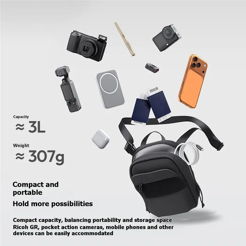 CB05 For Ricoh GR Osmo Pocket 3 Magnetic Quick Release Crossbody Sling Bag For Camera Shoulder Bag