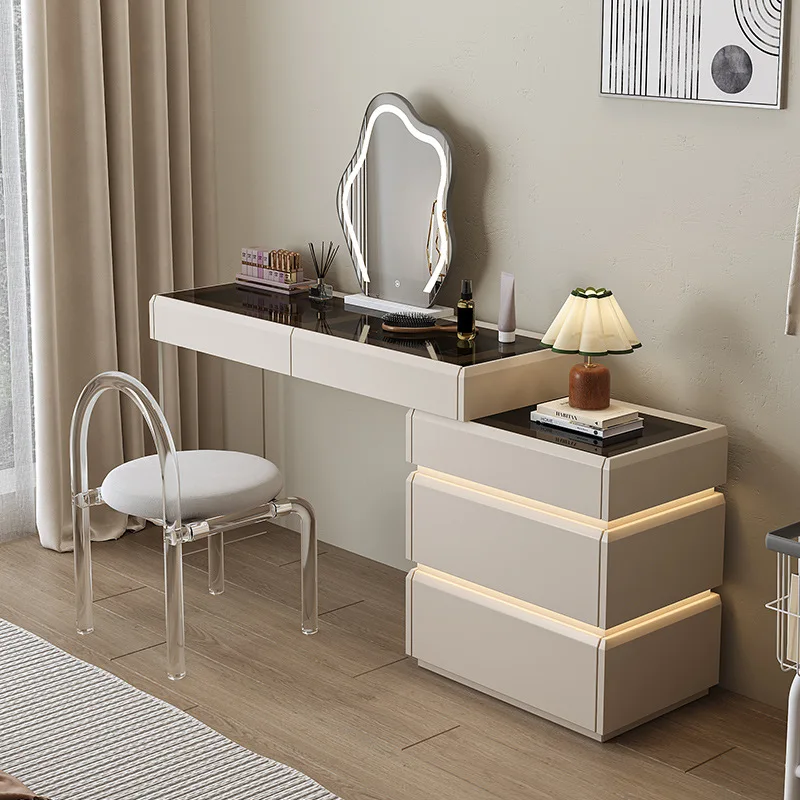 2025 New  Minimalist Dressing Table Modern Small Household  Bedside Makeup Table Light Suspension for Bedroom