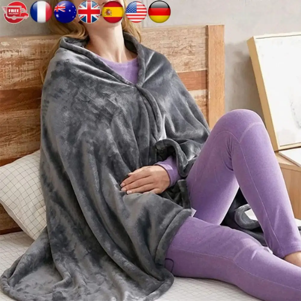 

USB Electric Heated Blanket 3 Heating Levels Fleece Heated Blanket Portable Body Warmer Blanket Quickly Heated Cape Pad