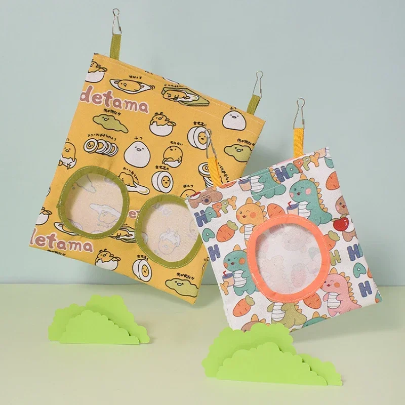 أكياس تغذية القش الأرنب 1/2/3 ثقوب الكرتون المطبوعة خنازير غينيا معلقة المغذية شينشيلا الغذاء المنظم قفص الحيوانات الأليفة لوازم #5