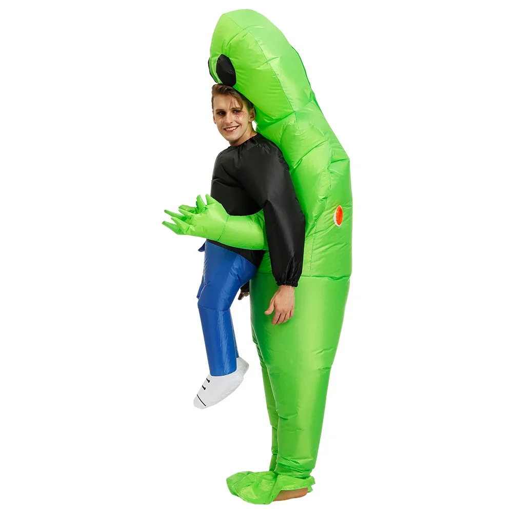 Disfraz inflable de Alien para niños y niñas, traje divertido de Anime para fiesta de Halloween, Cosplay de Navidad para hombres y mujeres