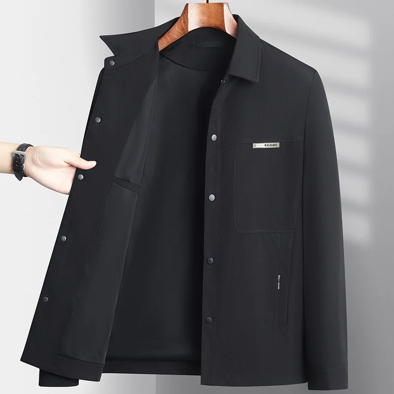 Spring and Autumn Jacket Men's New Youth Korean Fashion Polo Collar Coat Casual Trend Breathable Versatile Top