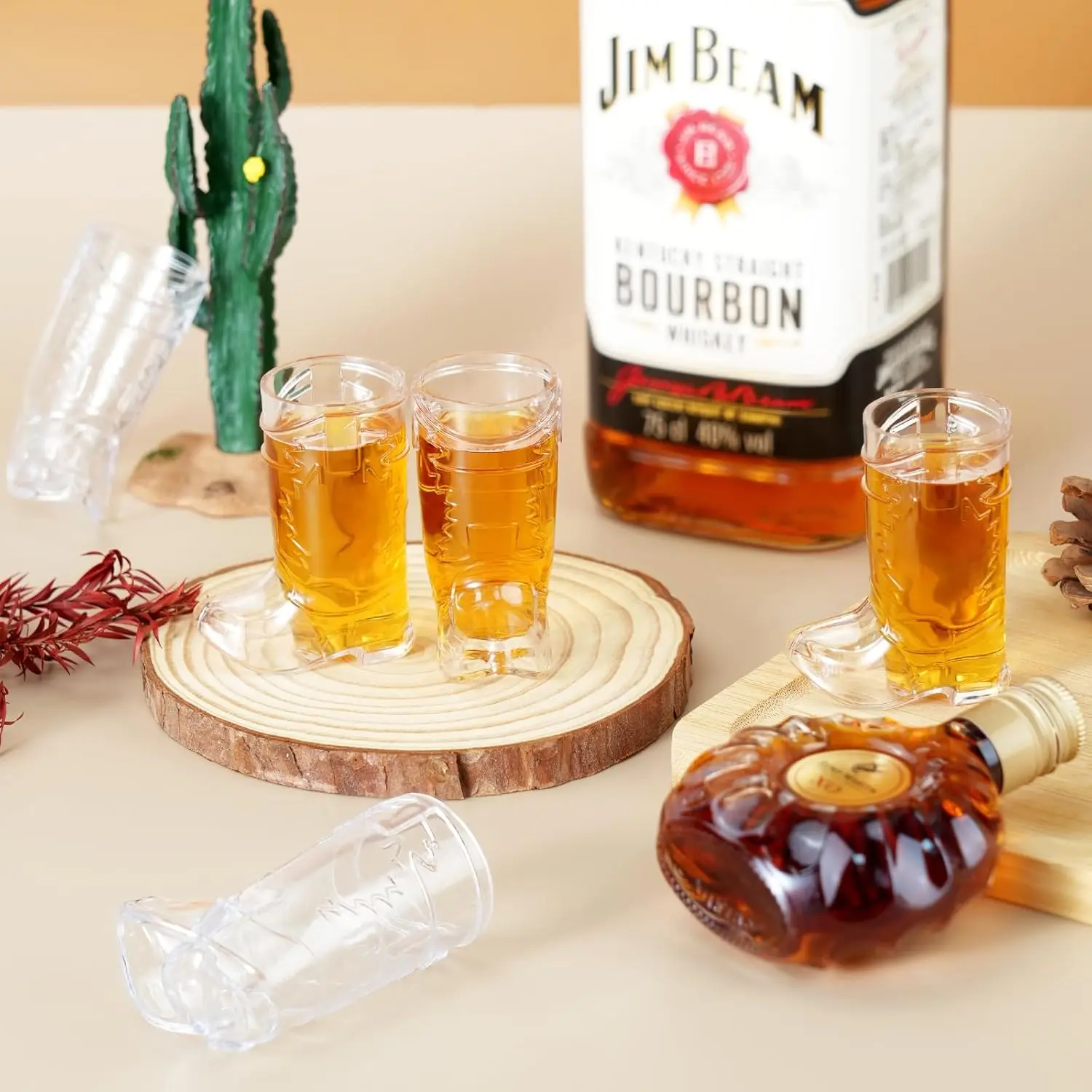 10 قطعة كؤبوي التمهيد النار نظارات 1 أوقية البسيطة البلاستيك التمهيد النار الزجاج ، قابلة لإعادة الاستخدام البلاستيك التمهيد الكؤوس للبقرة الغربية موضوع الطرف المورد #4