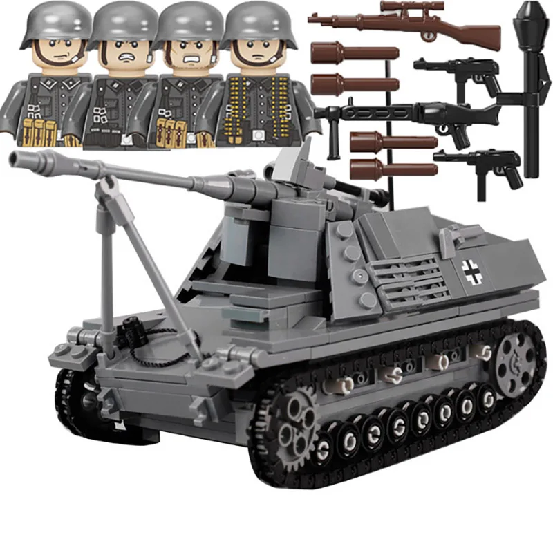 Military Vehicle Building Blocks Solider Figures Gifts Toys Weapons Guns Tank Truck Carrier USA GermanEquipment MOC Mini Bricks