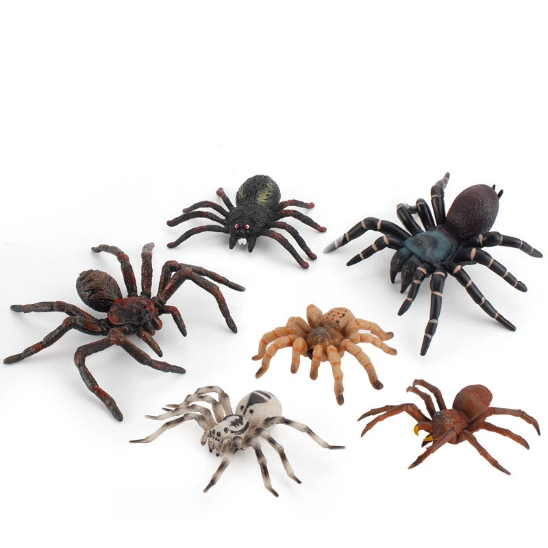 Simulation Animals Insect Solid Model Tarantula Black Spider Halloween Tricky Prank Scary Funny Action Figures Toys Holiday Gift