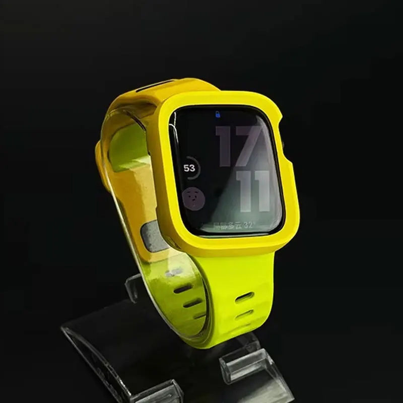 Silicone Case+Strap For Apple Watch Ultra2 49mm 46mm 42mm 40 41 44 45mm For iWatch series11 10 8 9 7 6 SE 5 4 ultra 3