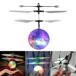 Colorful Mini Drone Luminous RC Flying Ball Helicopter Light Crystal Ball Induction Dron Quadcopter Aircraft Kids Sensing Toys