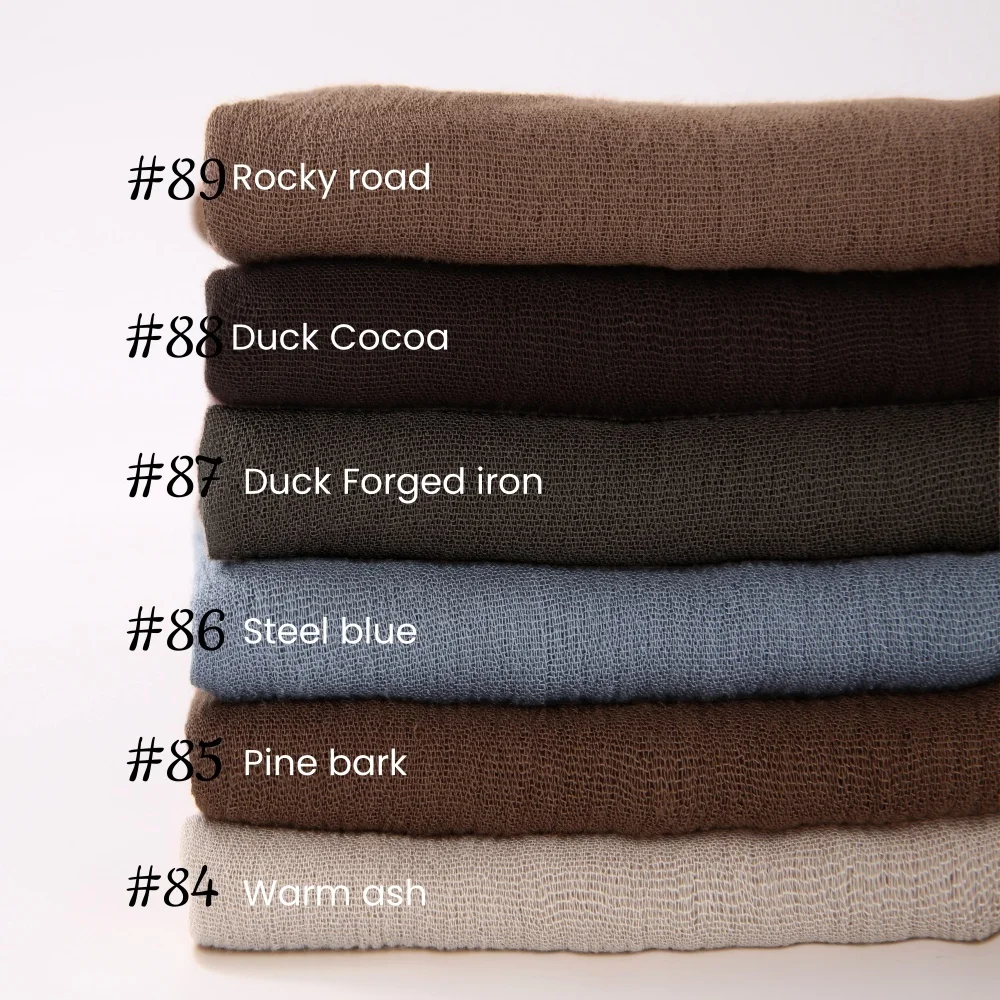 95-Farben-Schal aus weicher Baumwoll-Viskose, Rayon-Material, muslimischer Hijab, nahöstlich, einfarbig, Kopftuch mit Quaste – Detail 4